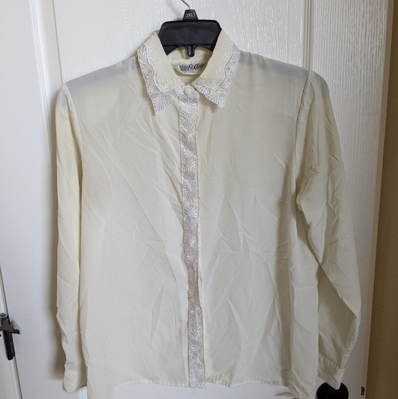 Vintage Laced Collar Button Up - Picture 1 of 5